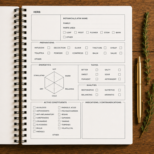 Herbal Study Journal | Botanical Herbalism Notebook